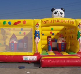 T2-2529 Trampolim inflável de palhaço e panda