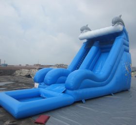 T8-1108 Golfinho gigante slide inflável
