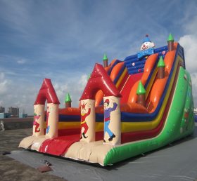 T8-1244 Slot de castelo gigante de palhaço feliz das crianças grande escada inflável