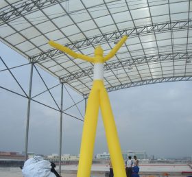 D2-80 Dançarino aéreo Tubeman amarelo inflável de duas pernas