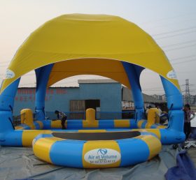 Tent1-444 Grande piscina inflável com tendas