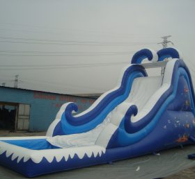 T8-1107 Polia inflável de slide gigante com tema oceânico