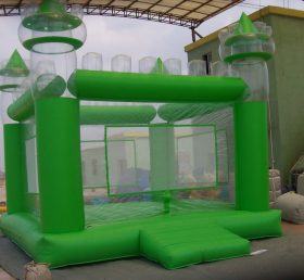 T2-164 Castelo verde de trampolim inflável