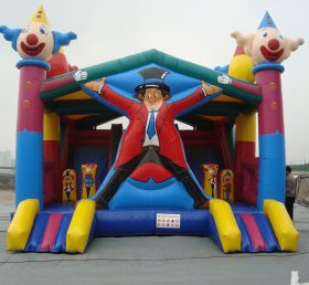 T2-761 Parque de diversões de palhaços inflável e feliz trampolim infantil playground