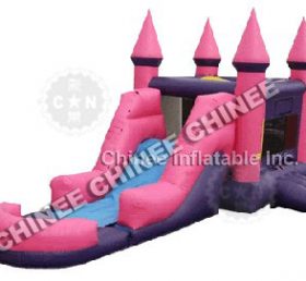 T5-156 Trampolim Castelo Inflável Rosa