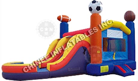 T5-233 Foorball Inflatable Castle Bounce House With Slide