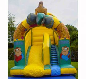 T8-483 Tema de desenho animado de slide seco gigante inflável ao ar livre comercial