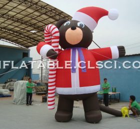 C1-159 Urso inflável de Natal de bengala de doces