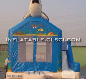 T2-2904 Trampolim inflável de tubarão