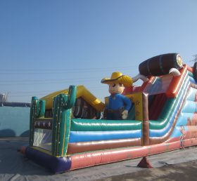 T8-1458 Bloco inflável cowboy ocidental