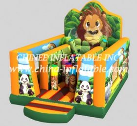 T2-3338 Trampolim inflável com tema de selva