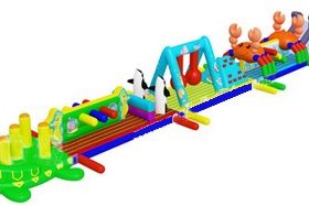 T7-566 Jogo de esportes infláveis ​​de pista de obstáculos gigante