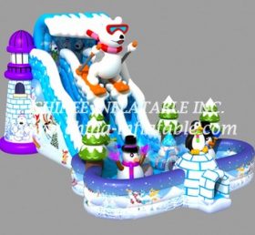 T8-1444 Urso boneco de neve de inverno escorregador inflável de Natal