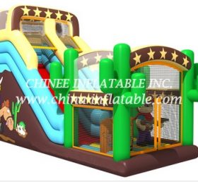 T8-1493 Bloco inflável cowboy ocidental