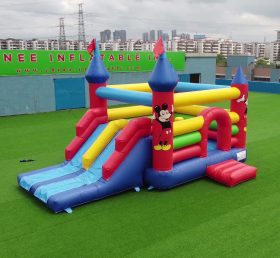 T5-687 Castelo inflável Mickey Mouse com escorregador
