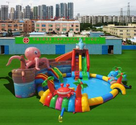 Pool2-718 Oito peixe gigante piscina inflável parque aquático