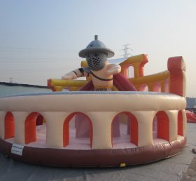 T7-548 Cidade de brinquedos inflável de desenho animado gigante