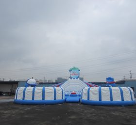 T7-512 Corrida de obstáculos infláveis ​​brancos