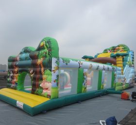T7-513 Corrida de obstáculos infláveis ​​com tema de selva