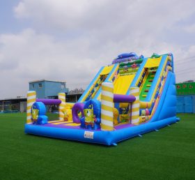 T8-3806 Paraíso de Bob Esponja Castelo Inflável ao Ar Livre com Slides