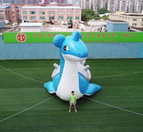 Cartoon2-386 Cartoon inflável gigante de 6 metros de altura bebê mágico tomando o dragão