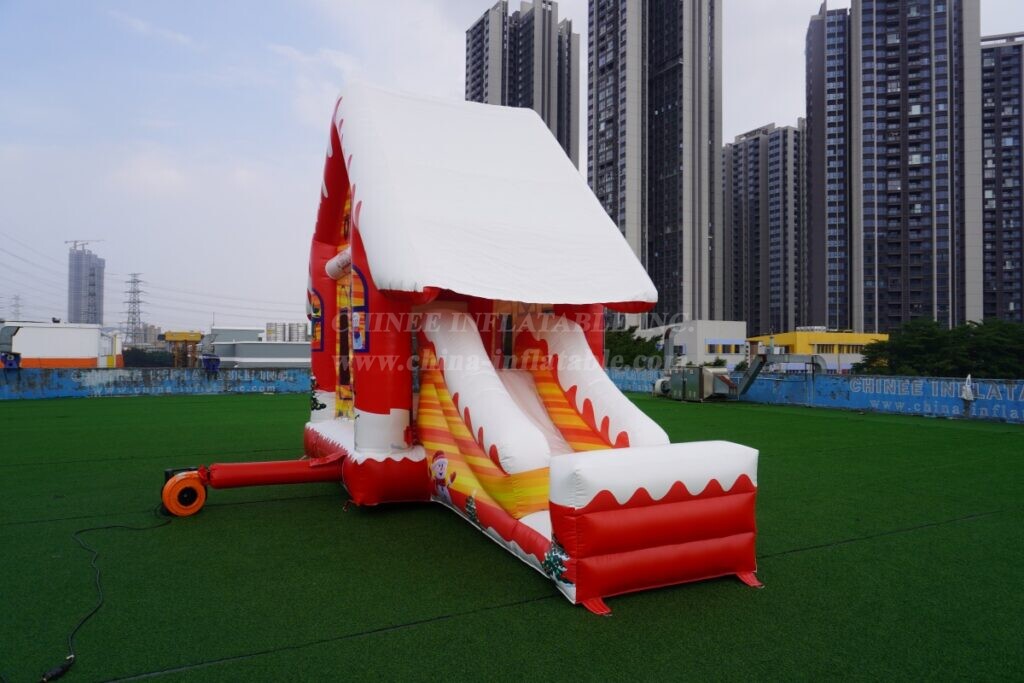 T2-4182 22Ft Christmas Bounce House Combo With Slide