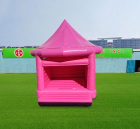T2-3521C Castelo inflável de casamento vermelho rosa