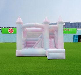 T2-3527 Castelo inflável de casamento misto com slide