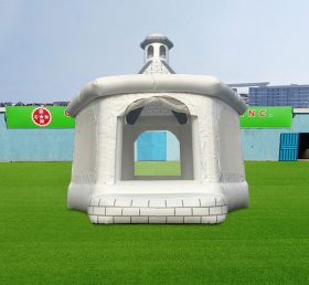 T2-3537 Castelo inflável de casamento branco