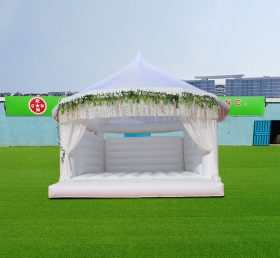 T2-3542 Castelo inflável de casamento branco