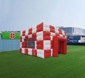 Tent1-4688 Tenda de cubo impressa em vermelho e branco