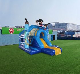 T2-4513 Castelo Inflável Pirata Silde