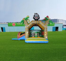 T2-4553 Castelo inflável com deslizamento de floresta