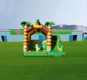 T2-4557 Castelo inflável com dinossauro escorregadio