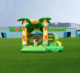 T2-4559 Castelo inflável com deslizamento de floresta