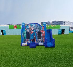 T2-4646 Liga da Justiça pulando castelo e slide