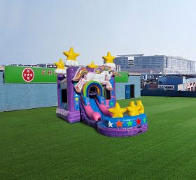 T2-4682 3 em 1 combinação de slide de água unicórnio