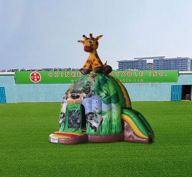 T2-4848 Castelo inflável da girafa da selva discoteca