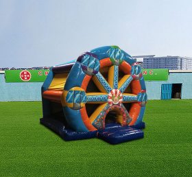 T2-4857 Trampolim inflável roda-gigante palhaço