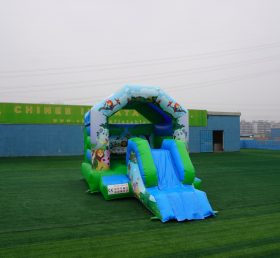 T2-2723F Castelo inflável de escada infantil com tema de selva