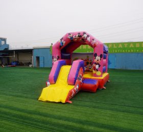 T2-2723G Castelo inflável infantil com tema Mickey Mouse com slide