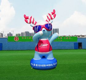 S4-614 Mascote de modelo de veado inflável de maratona esportiva de publicidade de desenhos animados