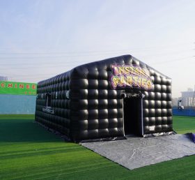 Tent1-704D Barraca de festa preta cubo inflável