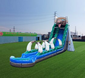 T8-4500 25 pés Jurassic Rush Slip-n-Slide e Piscina