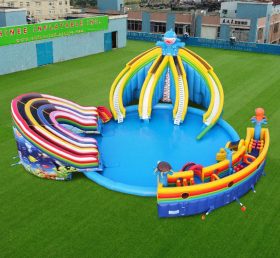 Pool2-804 Parque aquático inflável Tubarão