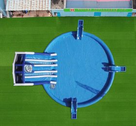 Pool2-805 Parque aquático inflável triplo