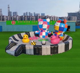 Parque inflável com tema de urso xadrez T6-1166