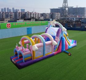 Pista de obstáculos inflável T7-1828 Unicórnio