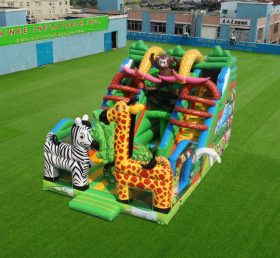 T8-4536 Corrediça seca inflável girafa e zebra