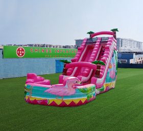 Toboágua Flamingo Infaltable T8-4584 com piscina